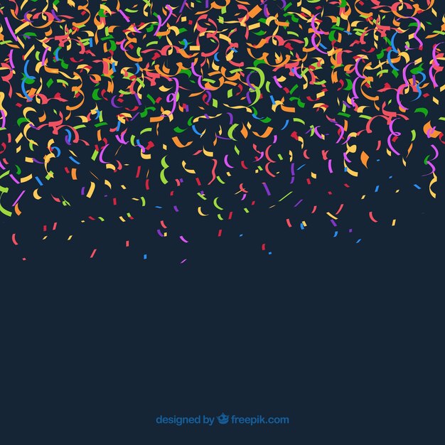 Fondo de confetti colorido en estilo plano