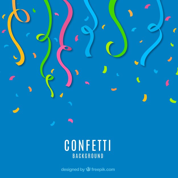 Fondo de confetti colorido en estilo plano