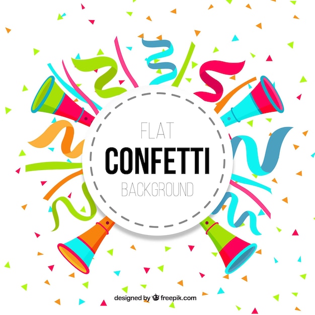 Vector gratuito fondo de confetti colorido en estilo plano