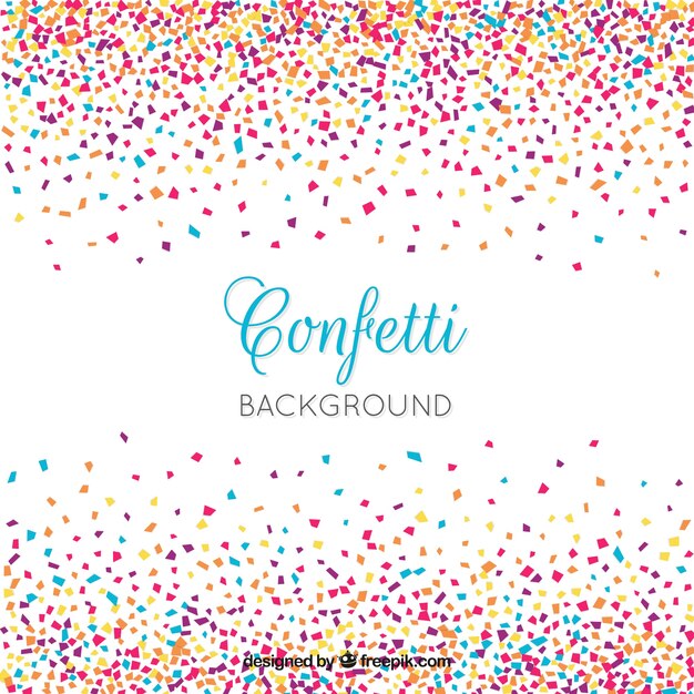 Fondo de confetti colorido en estilo plano 