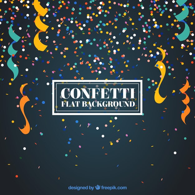 Fondo de confetti colorido en estilo plano