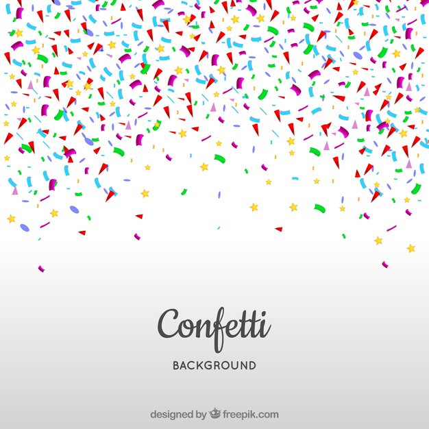 Fondo de confetti colorido en estilo realista