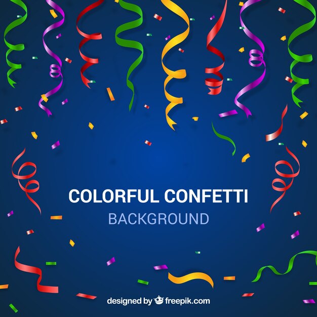 Fondo de confetti colorido en estilo realista