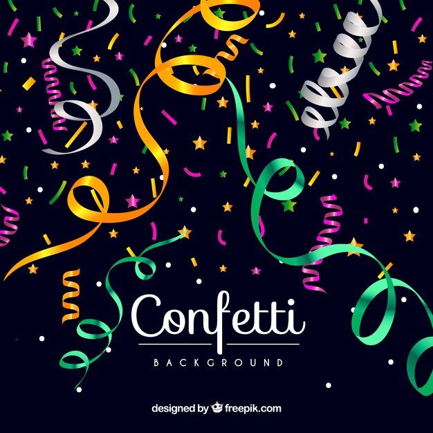 Fondo de confetti colorido en estilo realista