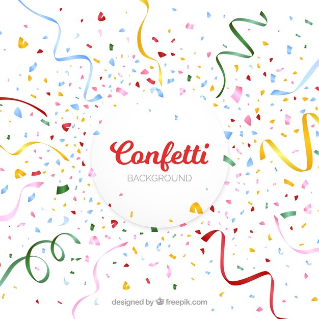 Fondo de confetti colorido en estilo realista