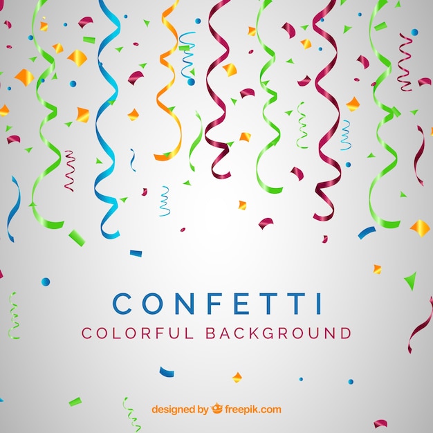 Fondo de confetti colorido en estilo realista