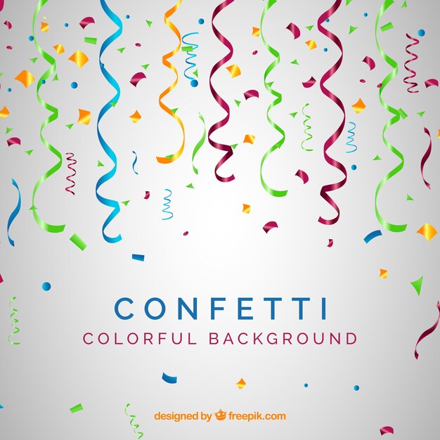 Fondo de confetti colorido en estilo realista
