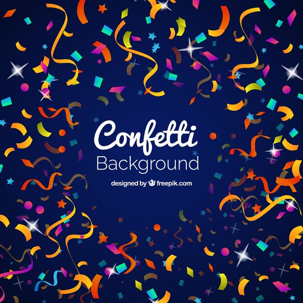 Fondo de confetti colorido en estilo realista