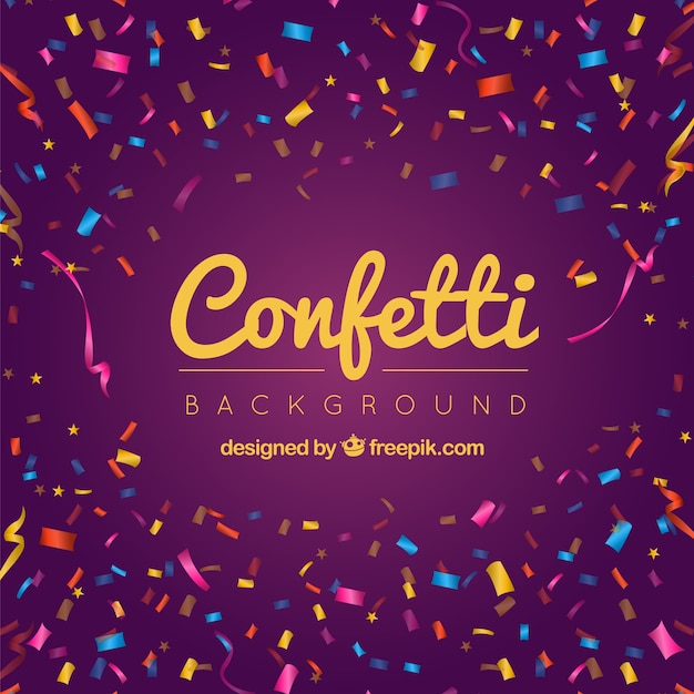 Fondo de confetti colorido en estilo realista