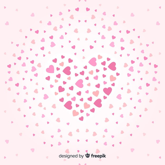 Fondo confetti de corazones