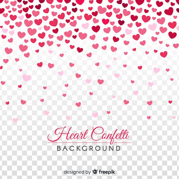 Fondo confetti de corazones
