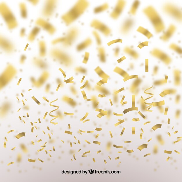 Vector gratuito fondo de confetti dorado en estilo desenfocado