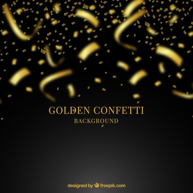 Fondo de confetti dorado en estilo desenfocado