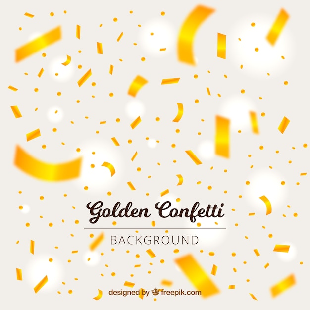 Fondo de confetti dorado en estilo realista