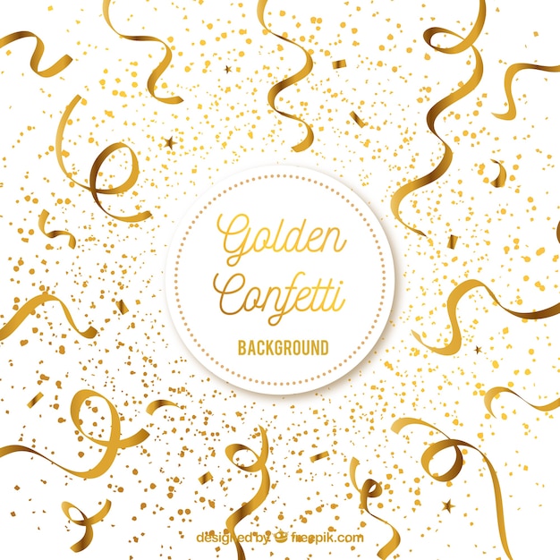 Vector gratuito fondo de confetti dorado