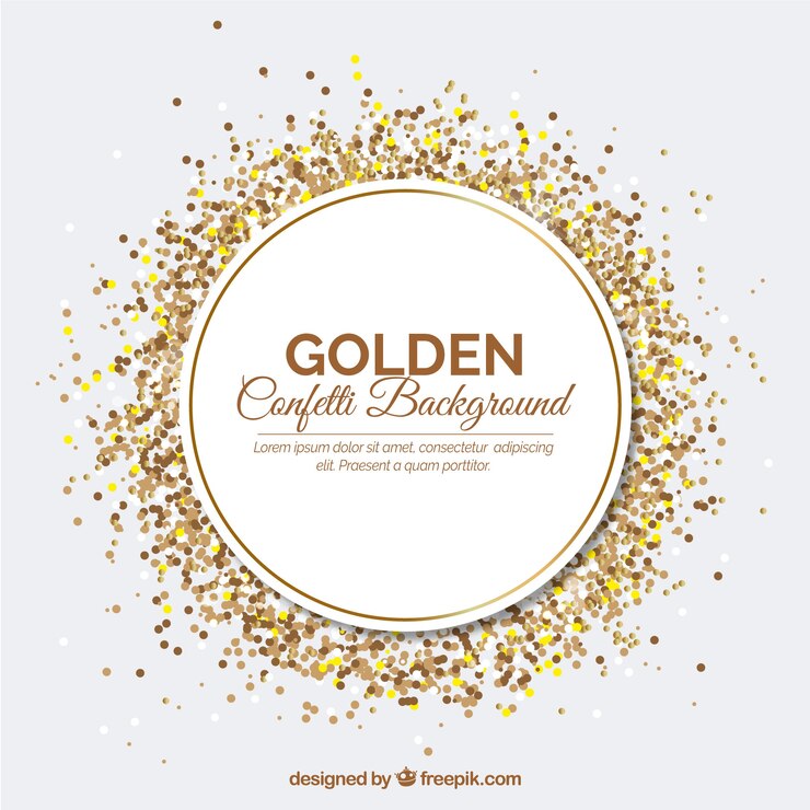 Vector gratuito fondo de confetti dorado