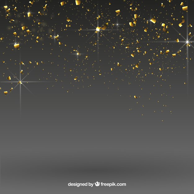 Fondo de confetti en estilo dorado