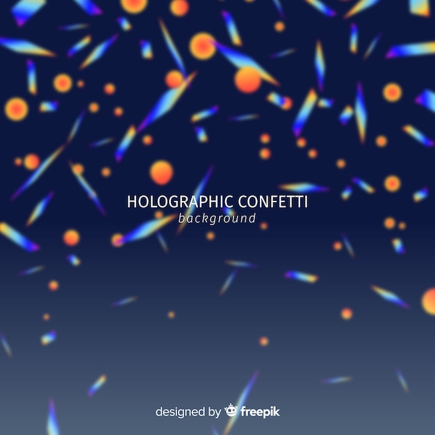 Fondo confetti holográfico realista cayendo