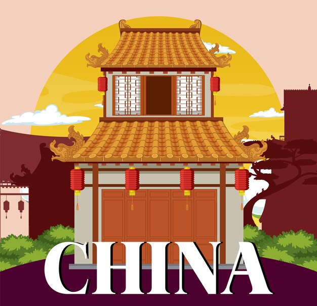Fondo de construcción de casas de tradición china