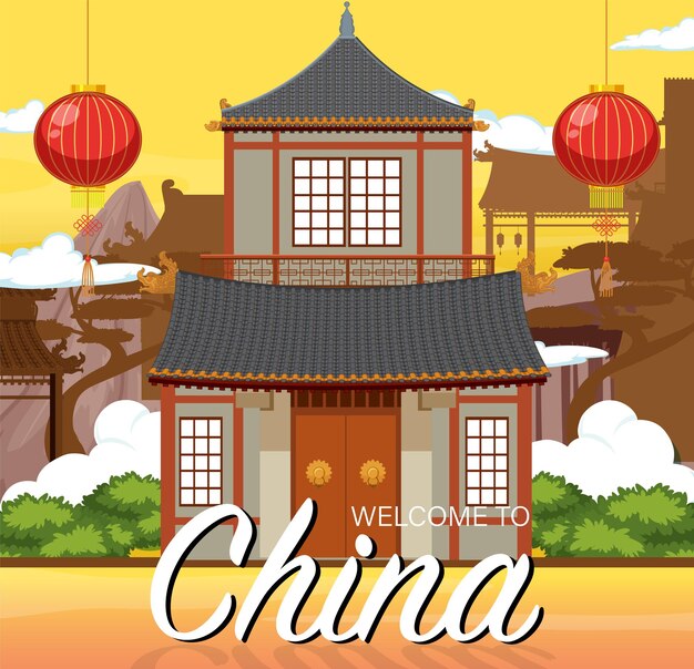 Fondo de construcción de casas de tradición china