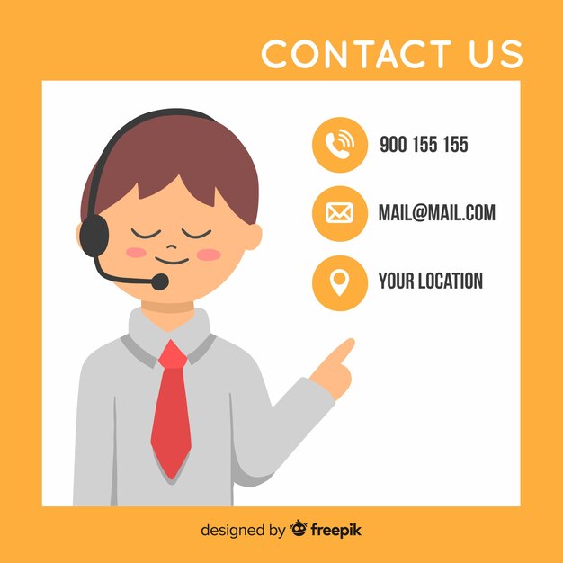 Fondo contacta con nosotros chico plano