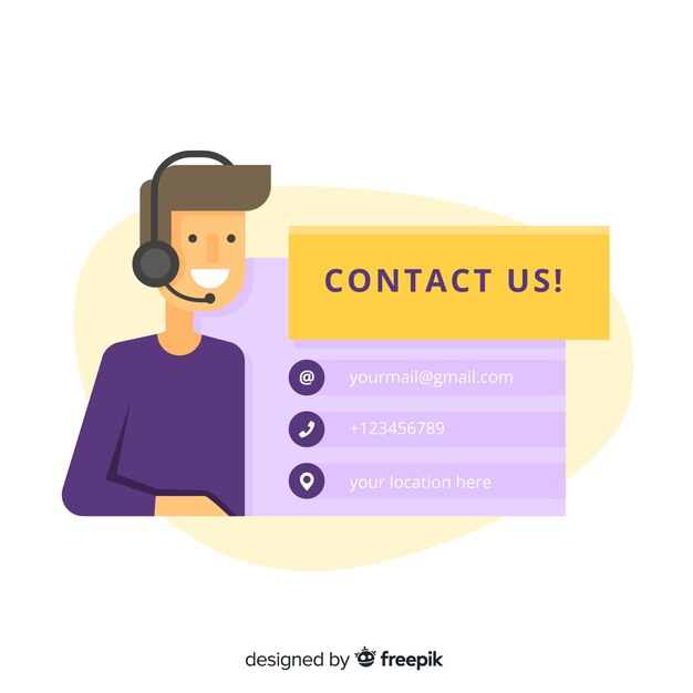 Fondo contacta con nosotros diseño plano