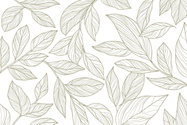 Fondo de contorno floral dibujado a mano