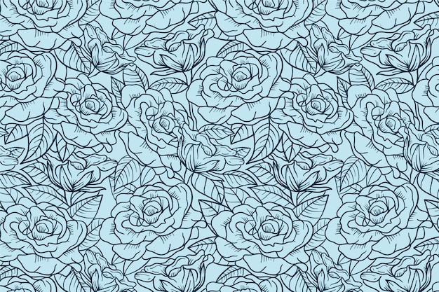 Fondo de contorno floral dibujado a mano