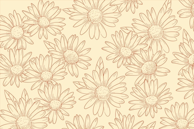 Fondo de contorno floral dibujado a mano