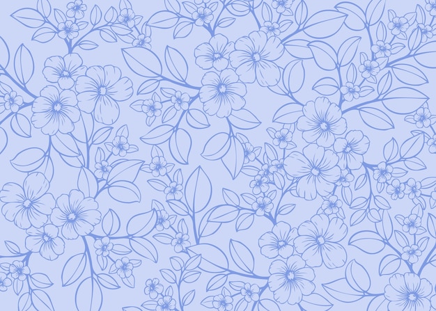 Fondo de contorno floral dibujado a mano