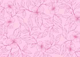 Vector gratuito fondo de contorno floral dibujado a mano