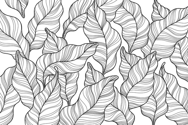 Fondo de contorno floral dibujado a mano