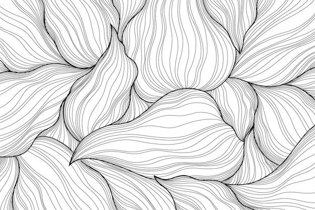 Fondo de contorno floral dibujado a mano