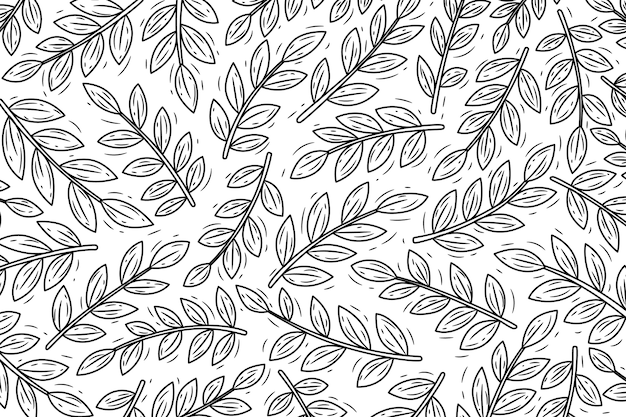 Fondo de contorno floral dibujado a mano