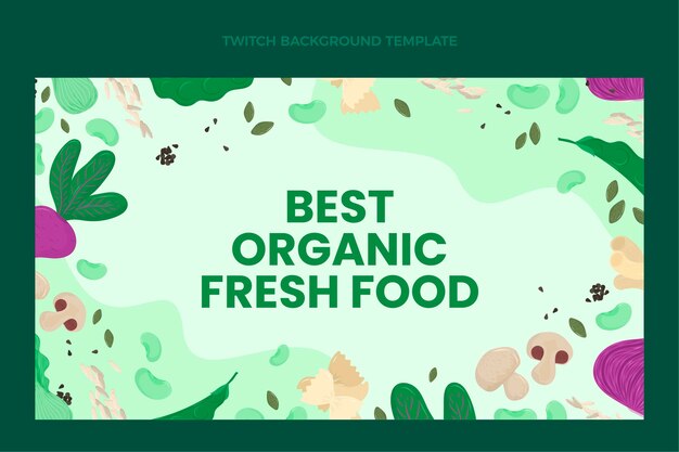 Fondo de contracción de alimentos orgánicos de diseño plano