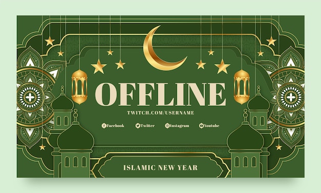 Fondo de contracción de año nuevo islámico degradado