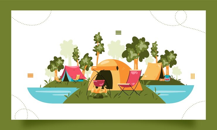 Vector gratuito fondo de contracción de aventura de camping de diseño plano