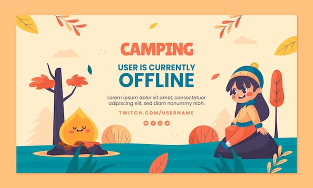 Vector gratuito fondo de contracción de aventura de camping