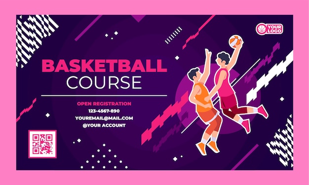 Vector gratuito fondo de contracción de baloncesto dibujado a mano