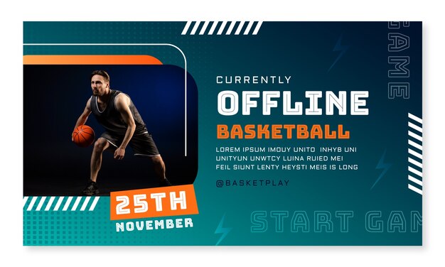 Fondo de contracción de baloncesto de medio tono gradiente