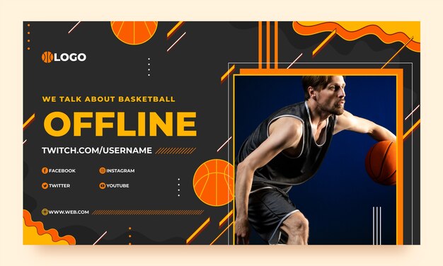 Fondo de contracción de baloncesto plano