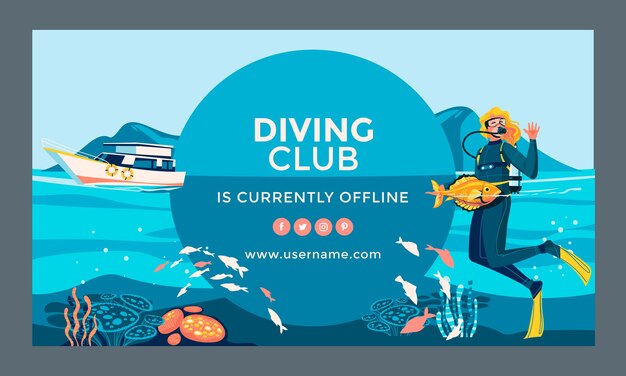 Fondo de contracción de buceo dibujado a mano