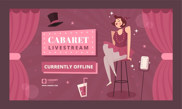 Vector gratuito fondo de contracción de cabaret dibujado a mano