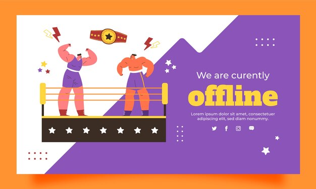 Fondo de contracción del campeonato de lucha libre dibujado a mano