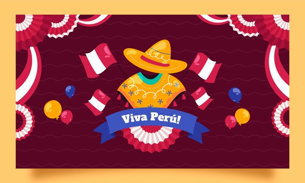 Fondo de contracción para celebraciones de fiestas patrias peruanas