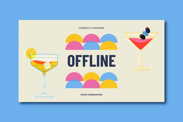 Fondo de contracción de club de playa de diseño plano