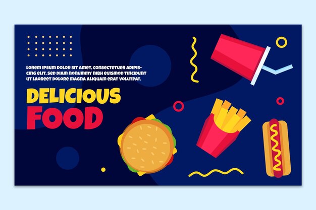 Fondo de contracción de comida deliciosa de diseño plano