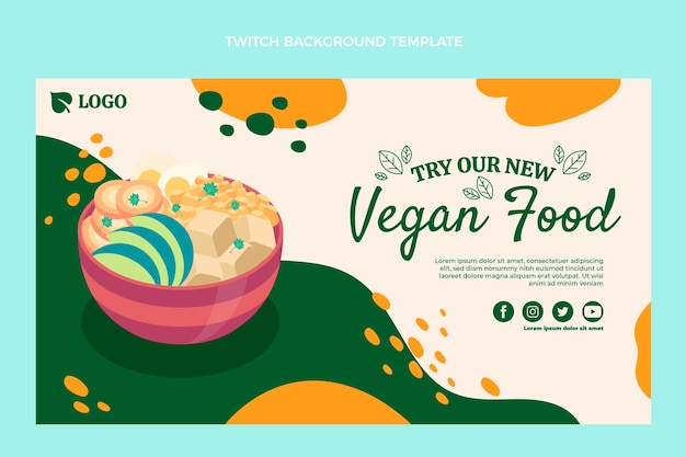 Fondo de contracción de comida vegana de diseño plano