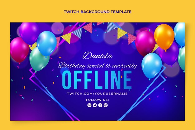 Fondo de contracción de cumpleaños colorido degradado