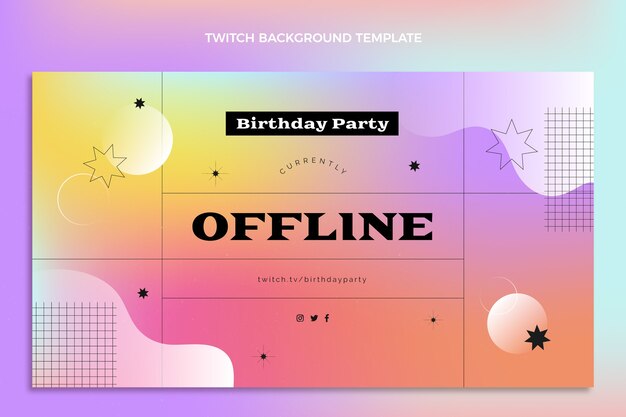 Fondo de contracción de cumpleaños colorido degradado